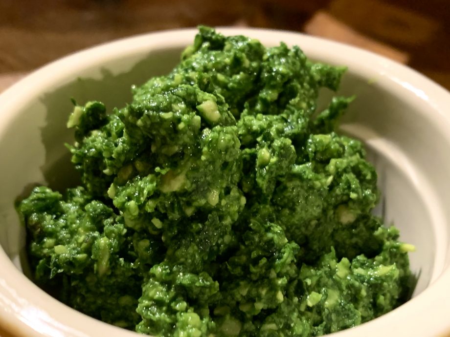 Wild garlic and cashew pesto